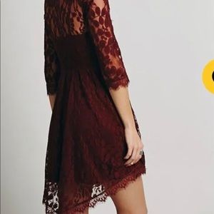 Free People Floral Mesh Lace Dress - Cocktail Dress Size 6